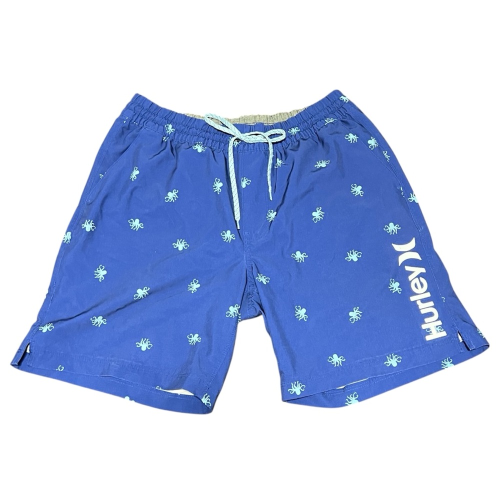 Hurley Octopus Print Lined Swim Trunks Shorts Men's Size Large Preowned